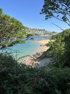 Looking back towards Sunny Cove, and Salcombe in the distance